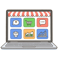 ノートパソコンとビジネスアプリ管理