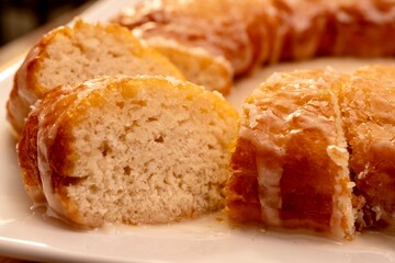 Large Doughnut Cake on a White Plate