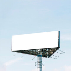 Blank Elevated Billboard Against a Clear Sky