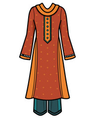 creative details Salwar kameez Vector Illustration