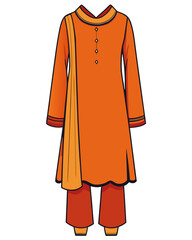 creative details Salwar kameez Vector Illustration