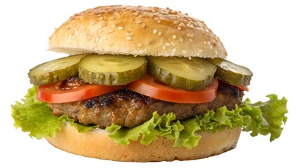 slider-burger-with-pickles--isolated-png-