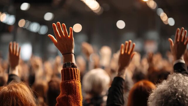 Audience participation during conference discussion