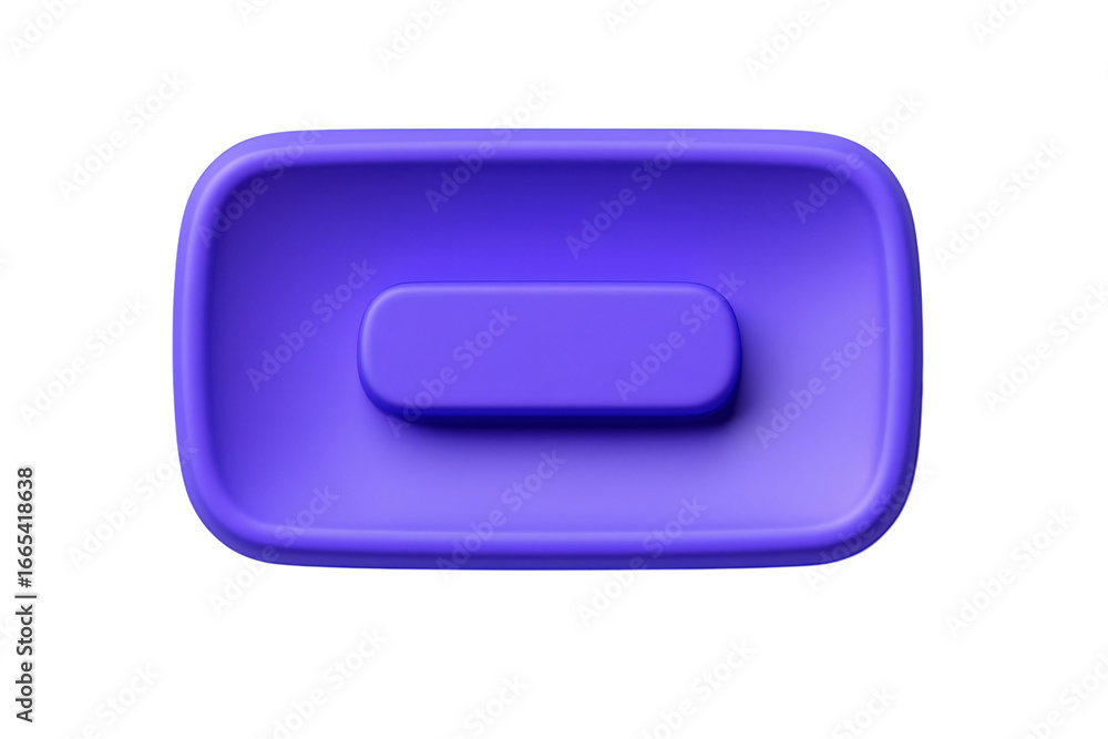 Aufkleber a vibrant purple rounded rectangle button with a subtle shadow isolated on transparent background