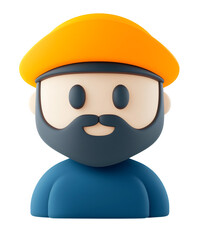 Communist character flat 3d icon