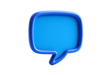 Naklejka premium Bright blue speech bubble icon for communication and messaging isolated on transparent background