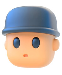 Man face with helmet vector icon