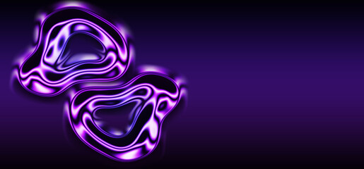 Abstract purple background with glowing neon liquid shapes and smooth gradient. Futuristic digital texture, vibrant light effect, modern decorative wallpaper for design and presentation.