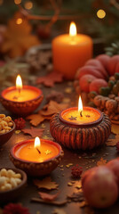 christmas candles and christmas decorations