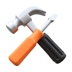 hammer and screw 3d render