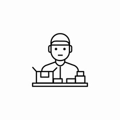 mail desk icon sign vector