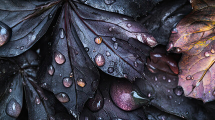 Nature's Textures with Close-Up Shots of Raindrops – AI Generative