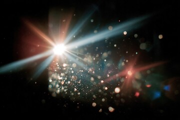 Bright light bursts, colorful bokeh
