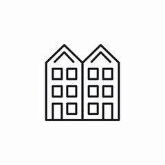 apartment complex icon sign vector