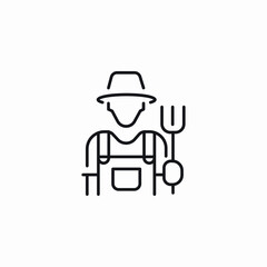 farm worker icon sign vector