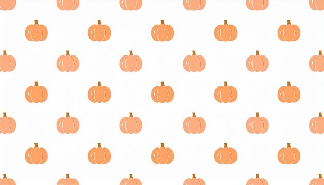 Minimal seamless pumpkin pattern on white background