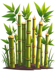 Lush bamboo grove, vibrant greens