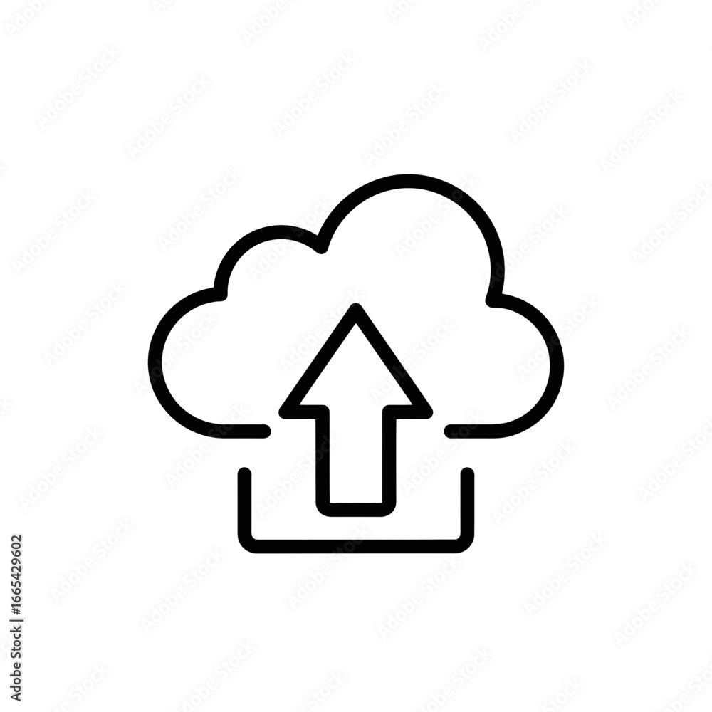 Poster cloud upload icon vector illustration