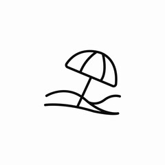 beach umbrella icon sign vector