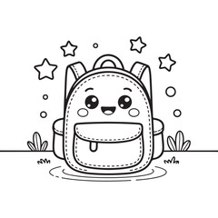 Bold & Easy Back to School Coloring page, back to school coloring book – fun and easy coloring pages for kids, simple, bold, and engaging illustrations of school supplies