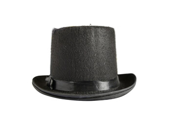 Retro top hat ready to wear on white background 