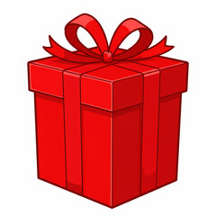 red gift box with ribbon