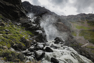 waterfall in the mountains