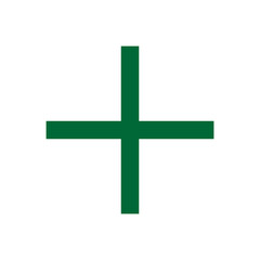 Fototapeta premium Green plus icon. Green cross icon. Plus symbol png.