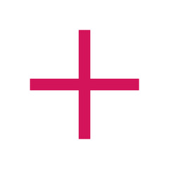 Obraz premium Pink plus icon. Pink cross icon. Plus symbol png.