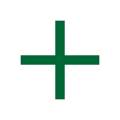 Obraz premium Green plus icon. Green cross icon. Plus symbol png.