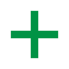 Obraz premium Green plus icon. Green cross icon. Plus symbol png.