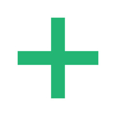 Obraz premium Green plus icon. Green cross icon. Plus symbol png.