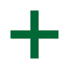 Obraz premium Green plus icon. Green cross icon. Plus symbol png.