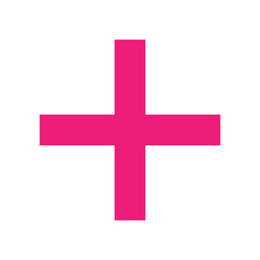 Obraz premium Pink plus icon. Pink cross icon. Plus symbol png.