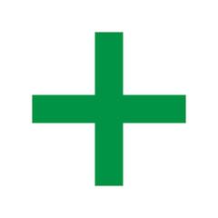 Obraz premium Green plus icon. Green cross icon. Plus symbol png.