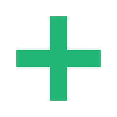 Fototapeta premium Green plus icon. Green cross icon. Plus symbol png.