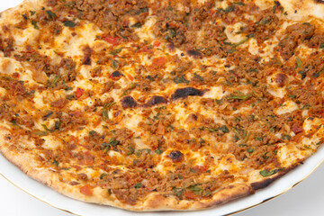 Turkish foods; Turkish pizza -Lahmacun 