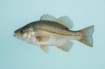 Obraz premium Studio shot Freshwater fish on blue background