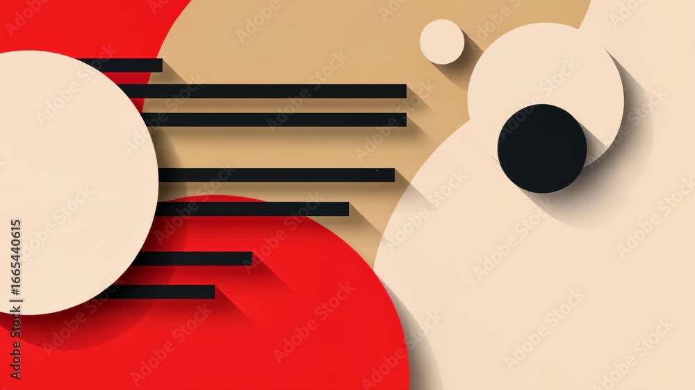 Poster modern abstract composition: a captivating digital design features overlapping shapes, each casting 