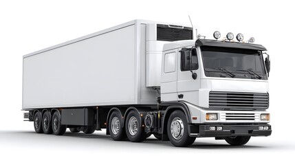 Professional Cargo Transport Truck Isolated on White Background for Commercial Use