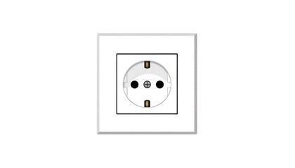 A clean, white electrical outlet is depicted against a plain white background.