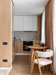 interior design. interior photography of an apartment for rent. One-room apartment with a simple and cozy design. High quality photo