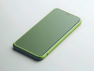 Modern Green Smartphone Mockup, Blank Screen, Technology Gadget