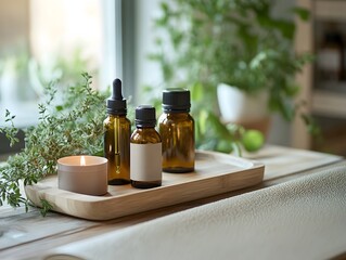 Amber Bottles Essential Oils Aromatherapy Spa Wellness Candle