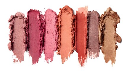 Vibrant Cosmetic Swatches of Eyeshadows and Blushes for Makeup Lovers