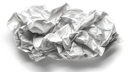 Obraz premium Crumpled Paper on White Background - Creative Textures Collection