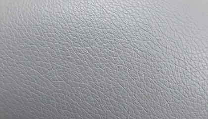 Close-up view of a light gray, textured leather-like material with a subtle, repeating pattern.
