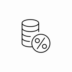 coin percentage icon sign vector