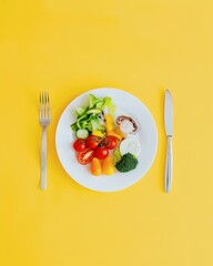 Vegan Plate with Colorful Fresh Ingredients, Vibrant Healthy Meal for a Balanced Lifestyle