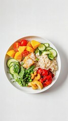 Vegan Plate with Colorful Fresh Ingredients, Vibrant Healthy Meal for a Balanced Lifestyle